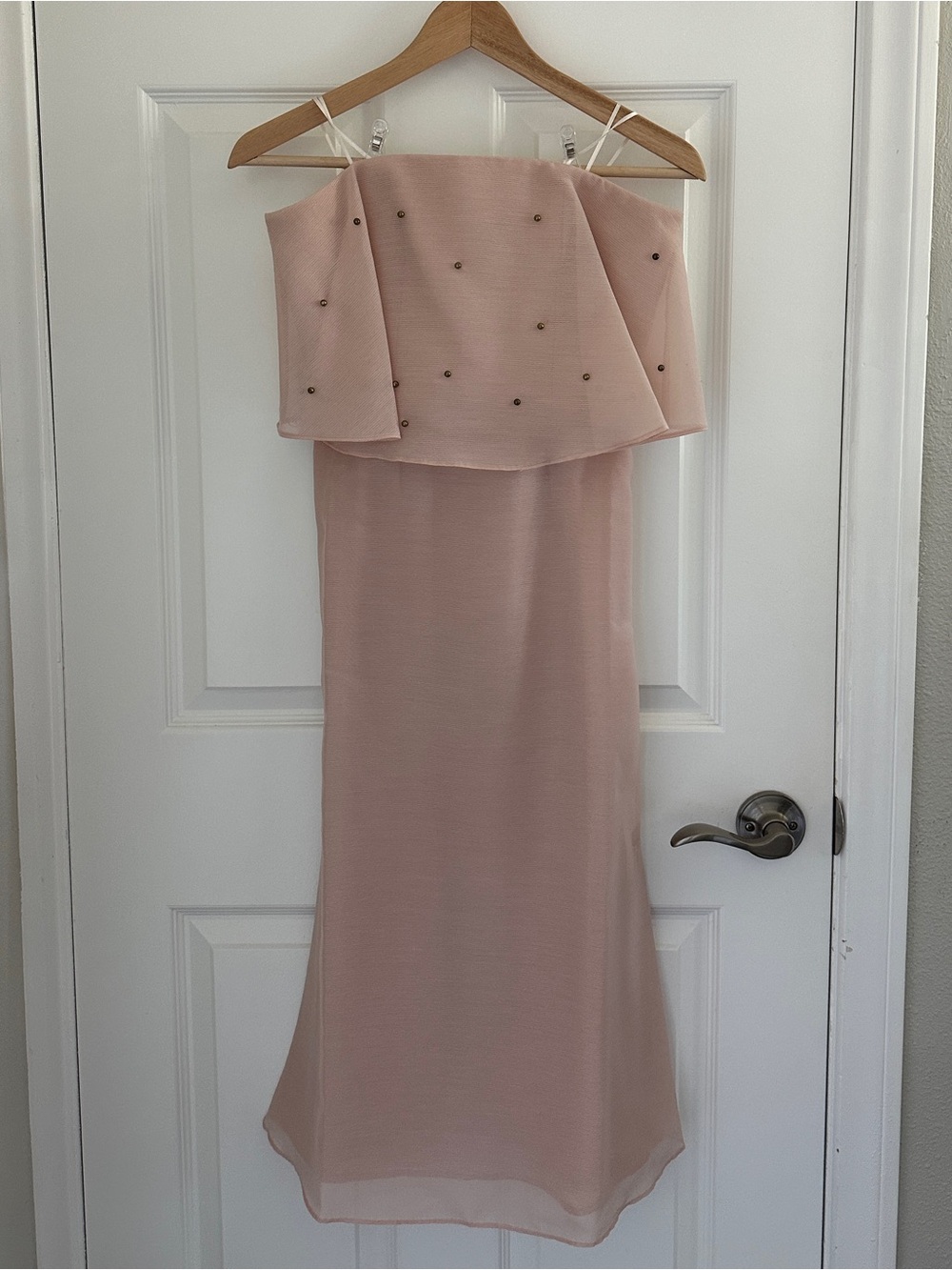 Keepsake Elegant Strapless Soft Pink Dress